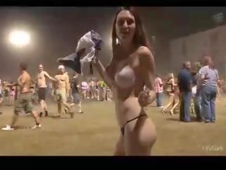 Meghan good-looking amatir brunette undressing and walking in underwear and naked outdoors and in publik