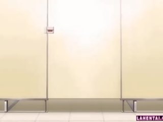 Hentai meitene izpaužas fucked no aiz par publisks tualete