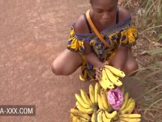 Black banana seller teenager seduced for a fantastic x rated clip